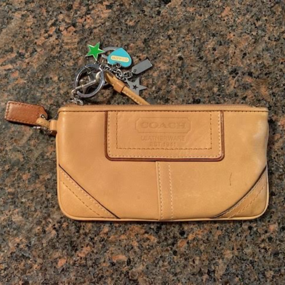 Leather Coach Wristlet